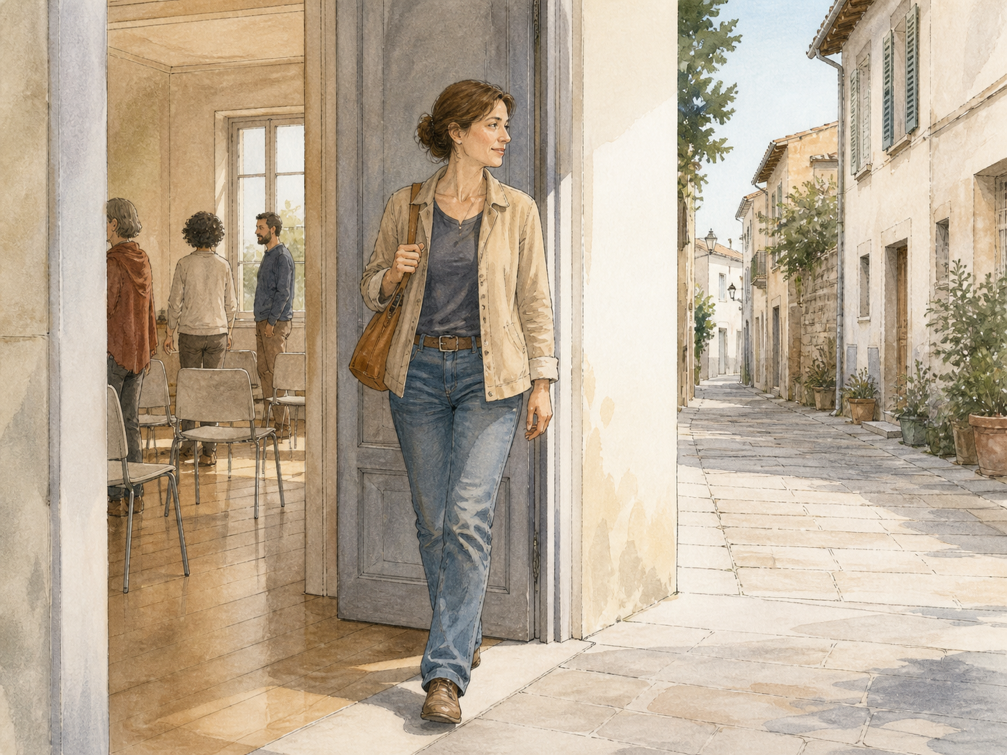 Una persona osserva ciò che emerge nella rappresentazione